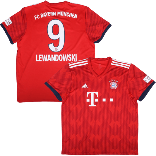 Bayern Munich 2018-19 Home Jersey Lewandowski #9 Kit - (8/10) - XL