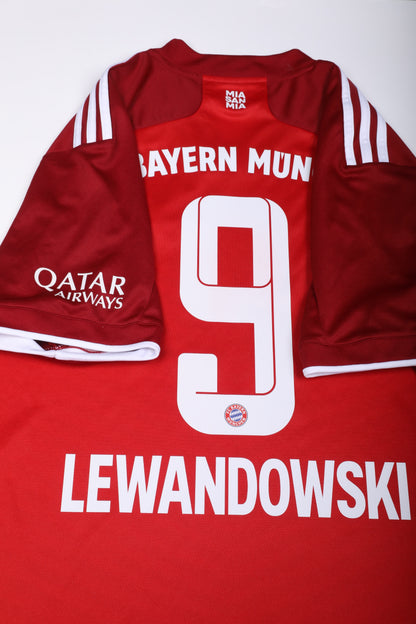 Bayern Munich 2021-22 Home Jersey Lewandowski #9 Kit - (8/10) - XL