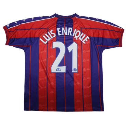 FC Barcelona 1997-98 Home Jersey Luis Enrique #21 Kit - (7/10) - XL