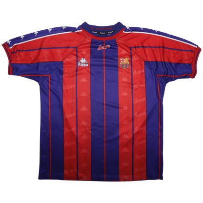 FC Barcelona 1997-98 Home Jersey Luis Enrique #21 Kit - (7/10) - XL