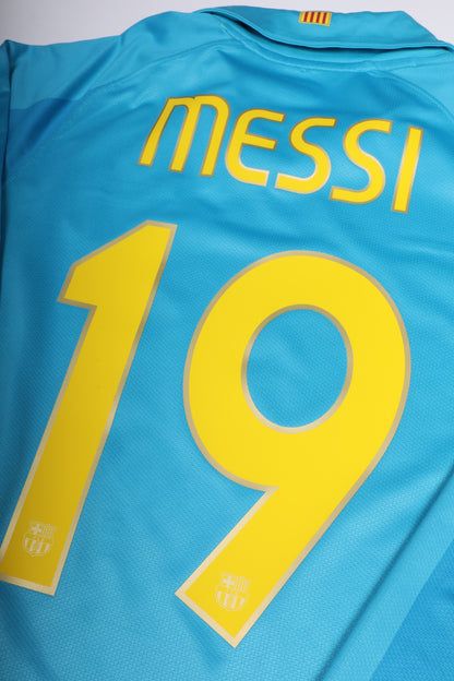 FC Barcelona 2007-08 Away *Match Issue* Lionel Messi #19 UCL L/S Kit