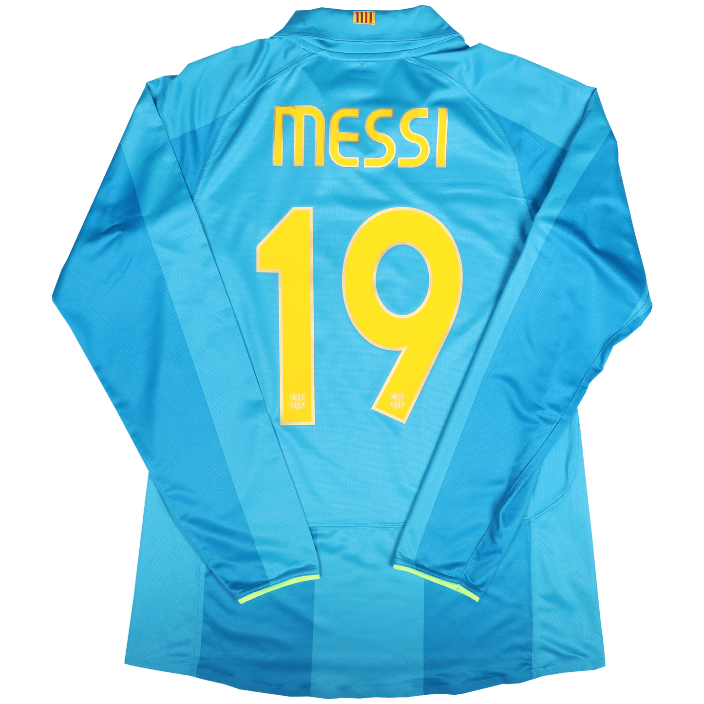 FC Barcelona 2007-08 Away *Match Issue* Lionel Messi #19 UCL L/S Kit