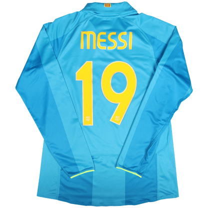FC Barcelona 2007-08 Away *Match Issue* Lionel Messi #19 UCL L/S Kit