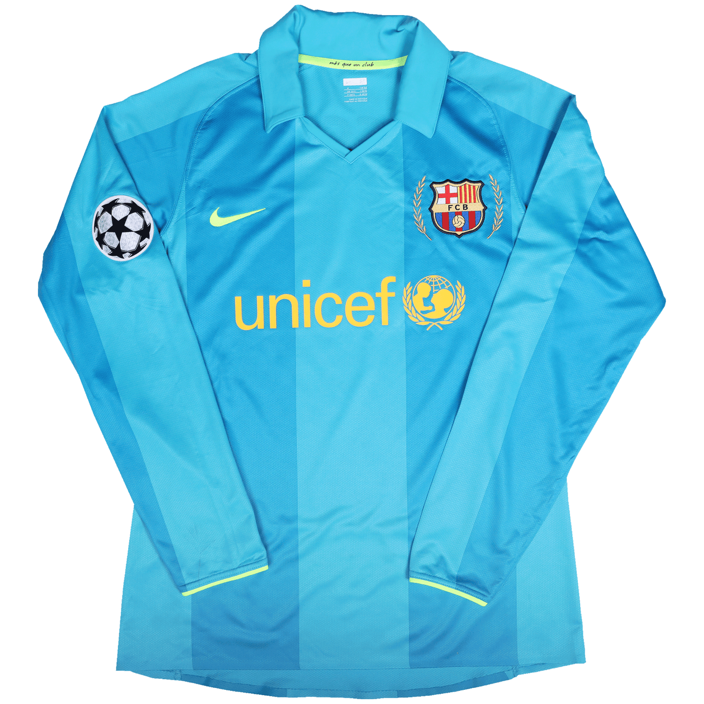 FC Barcelona 2007-08 Away *Match Issue* Lionel Messi #19 UCL L/S Kit