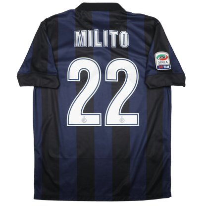 Inter Milan 2013-14 Home Jersey Diego Milito #22 Kit - (8/10) - M