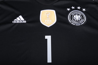 Germany 2015-17 Home GK Jersey Manuel Neuer #1 L/S Black Kit - (9/10) - XXL