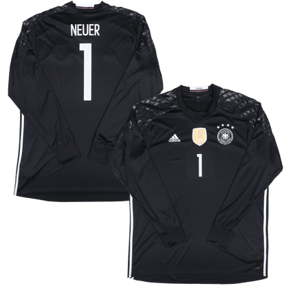 Germany 2015-17 Home GK Jersey Manuel Neuer #1 L/S Black Kit - (9/10) - XXL