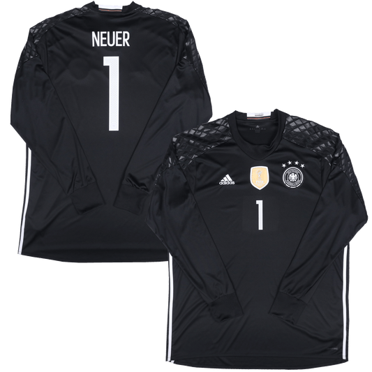Germany 2015-17 Home GK Jersey Manuel Neuer #1 L/S Black Kit - (9/10) - XXL