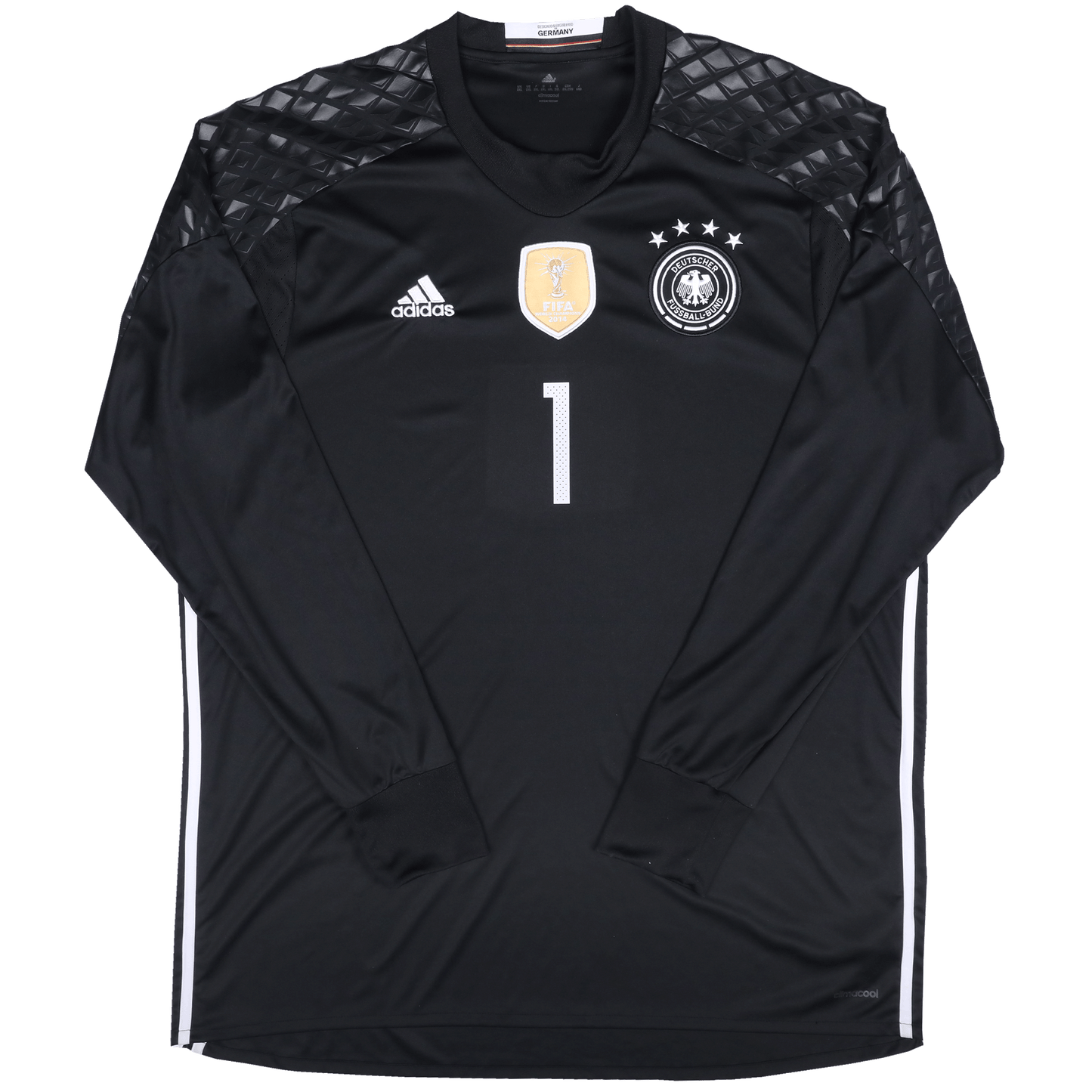 Germany 2015-17 Home GK Jersey Manuel Neuer #1 L/S Black Kit - (9/10) - XXL