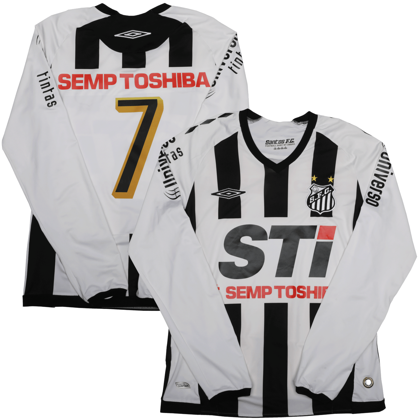 Santos FC 2009 Away Jersey Neymar Jr #7 L/S Kit - (9/10) - M