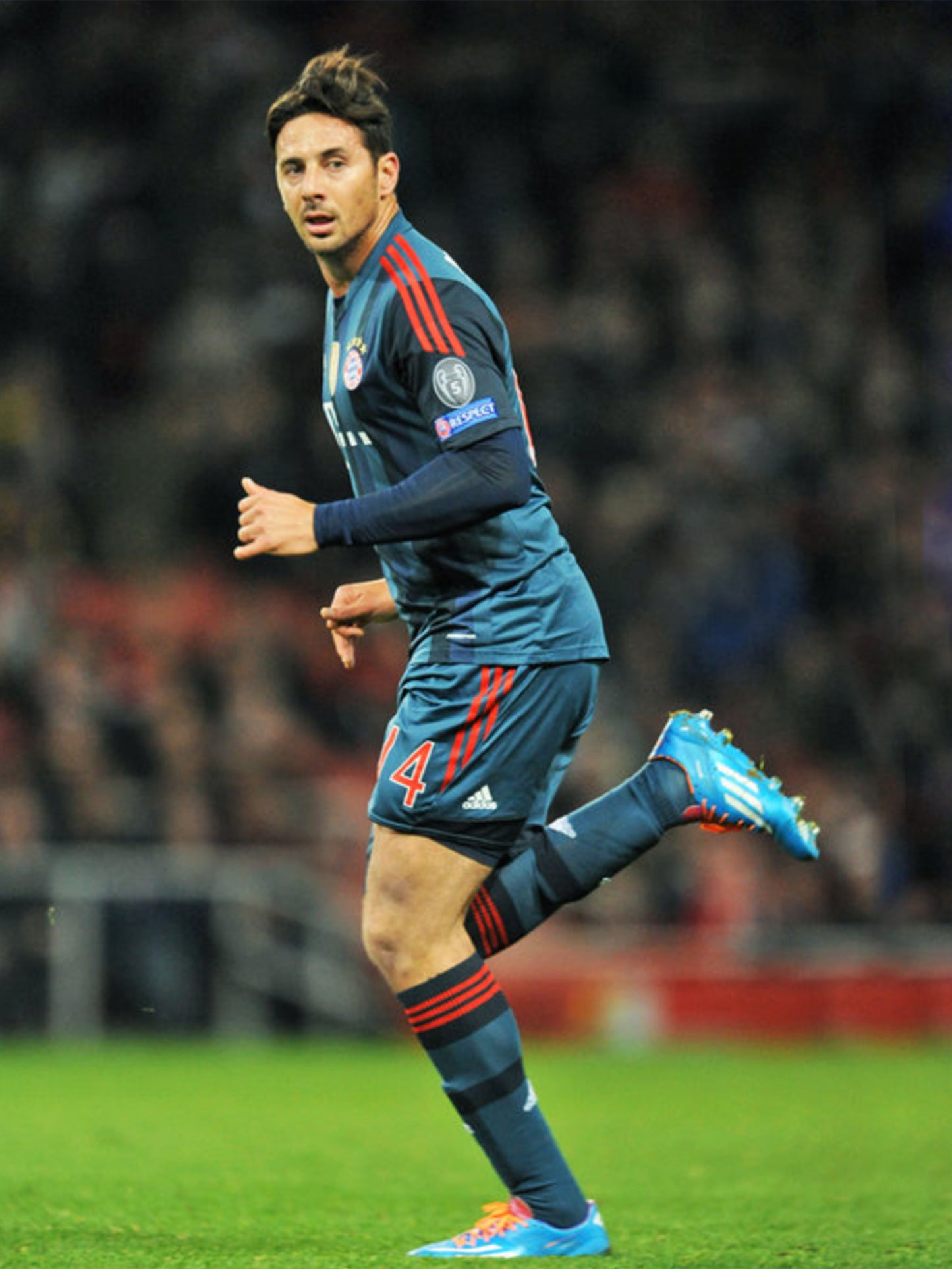 Bayern Munich 2013-14 Third Jersey Claudio Pizarro #14 UCL Kit - (9/10) - XL