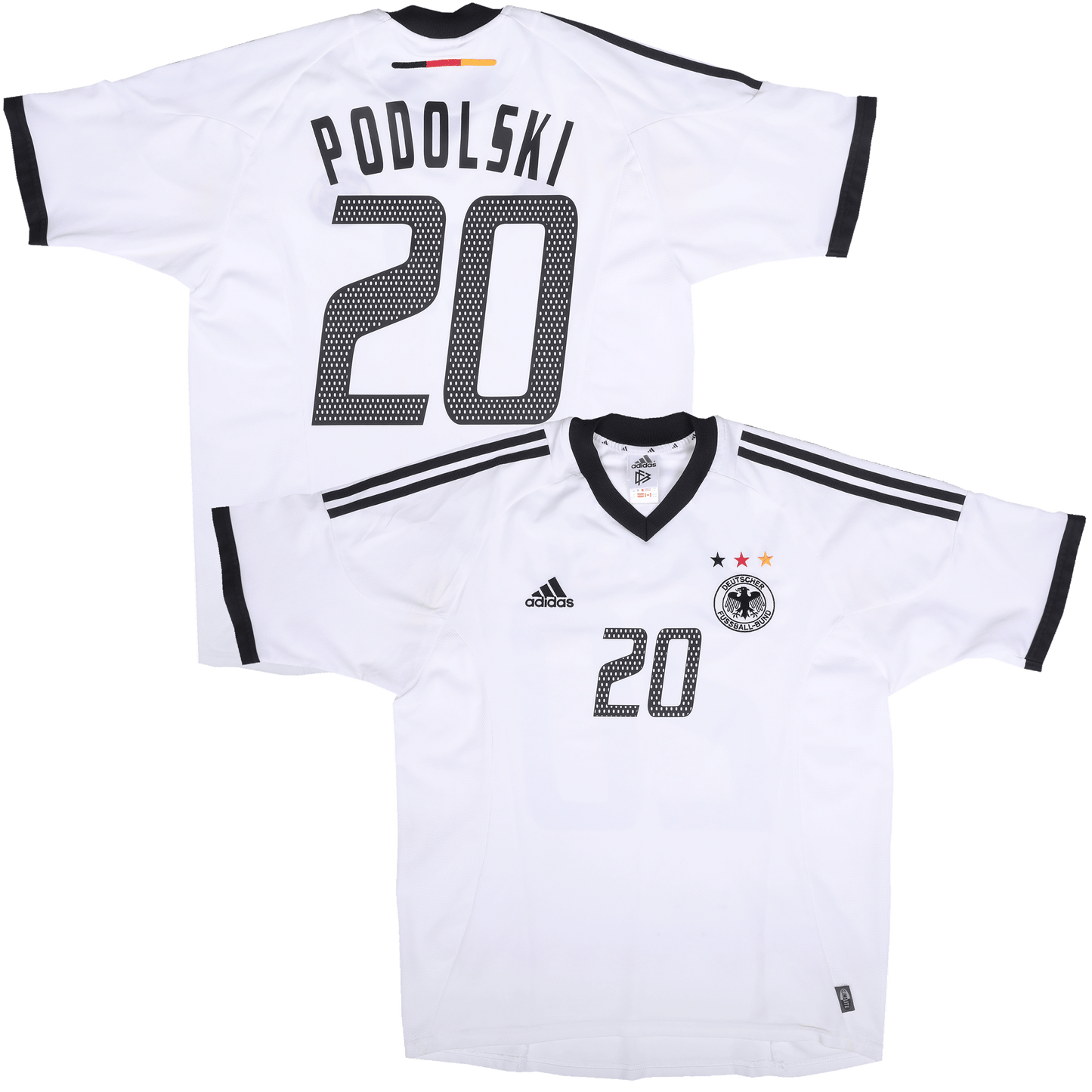 Germany 2002-04 Home Jersey Lukas Podolski #20 Kit - (8.5/10) - M