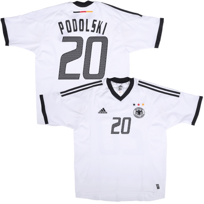 Germany 2002-04 Home Jersey Lukas Podolski #20 Kit - (8.5/10) - M