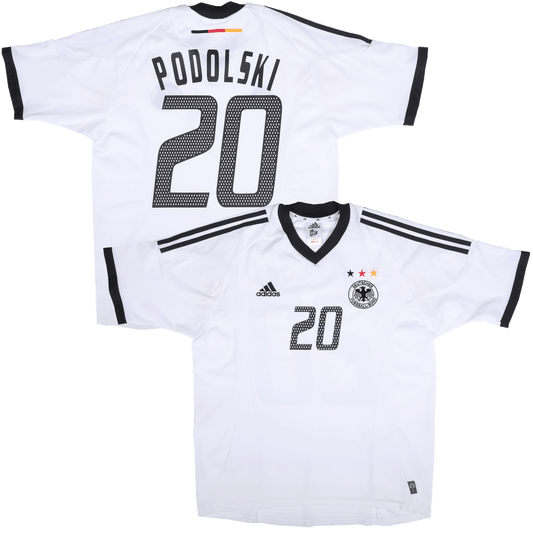 Germany 2002-04 Home Jersey Lukas Podolski #20 Kit - (8.5/10) - M