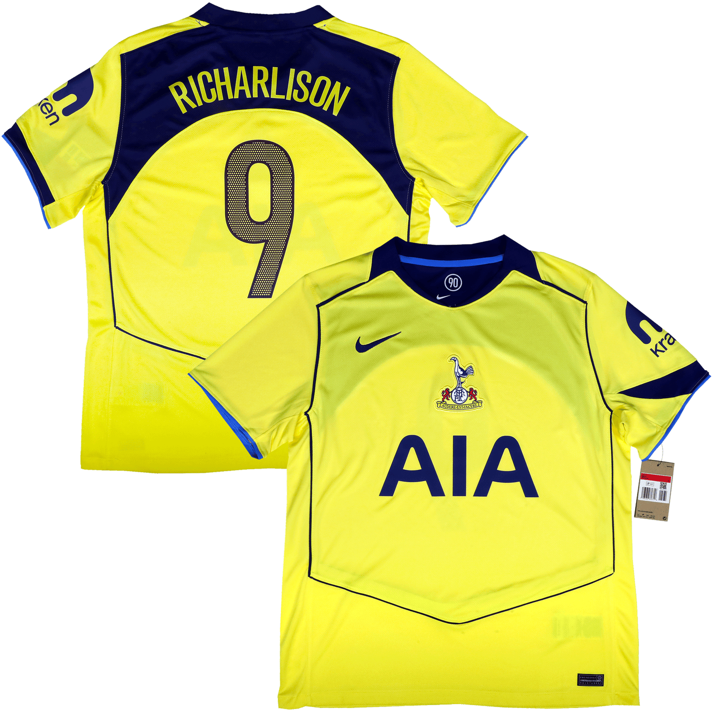 Tottenham Hotspur 2025-26 T90 Third Jersey Richarlison #9 Kit - L *BNWT*