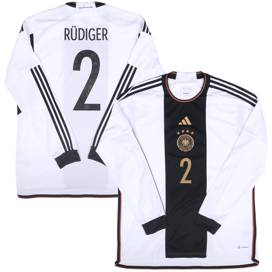 Germany 2022-23 Home Jersey Antonio Rudiger #2 L/S Kit - (9.5/10) - XL