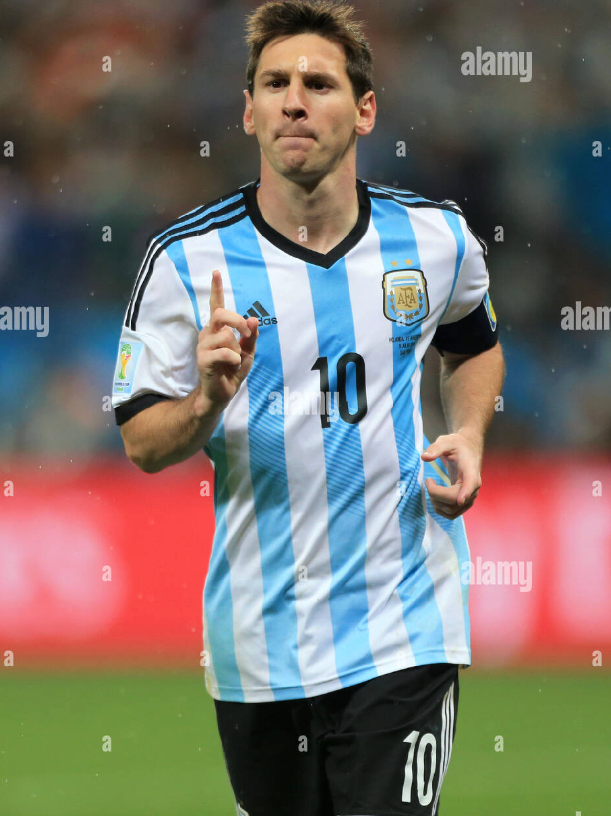 Argentina 2014 Home Jersey Lionel Messi #10 World Cup vs Netherlands Kit - (9/10) - XL