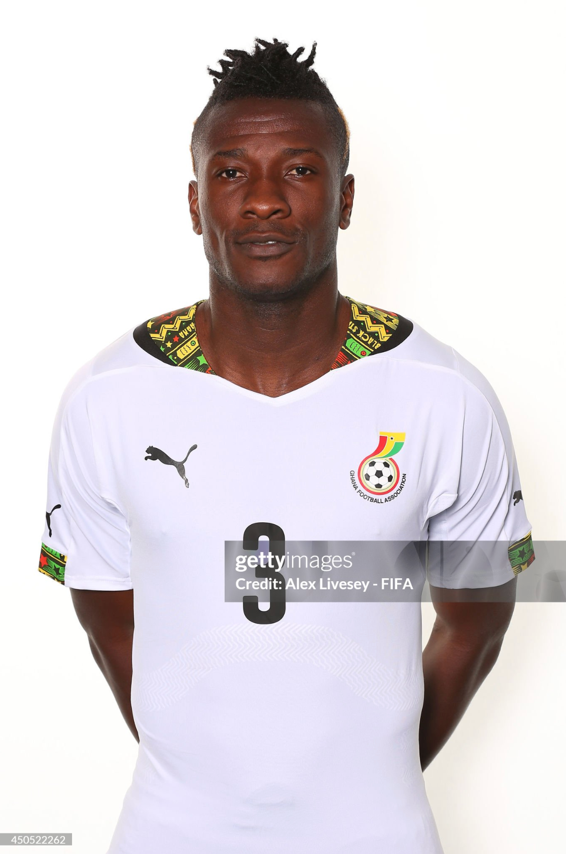 Ghana 2014-15 Home Jersey Asamoah Gyan #3 Kit - (9/10) - L