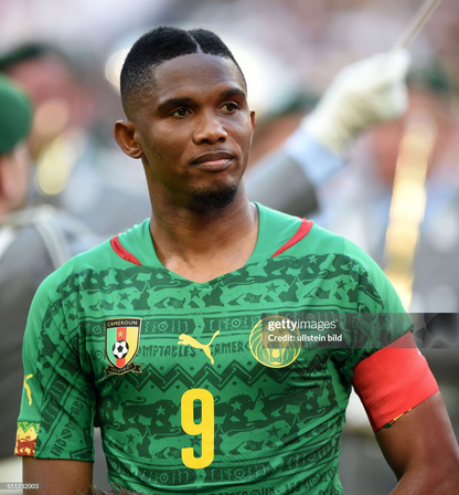 Cameroon 2014-15 Home Jersey Samuel Eto'o #9 Kit - (8.5/10) - L