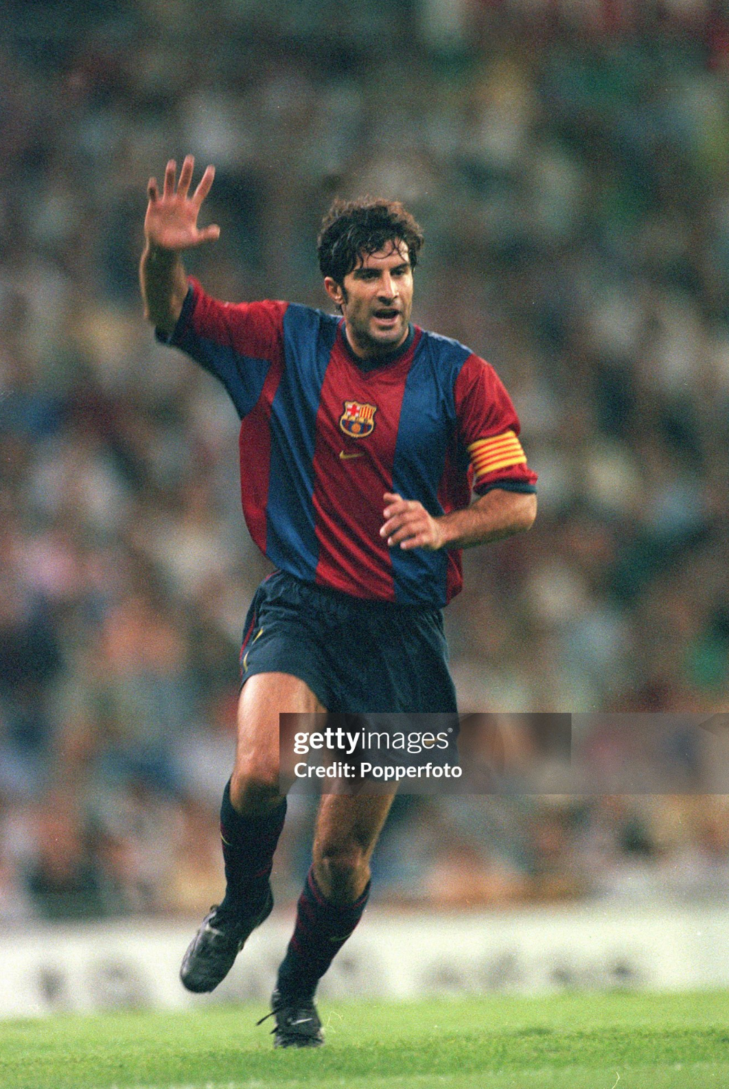 FC Barcelona 1998-99 Home Jersey Figo #7 Kit - (7/10) - L