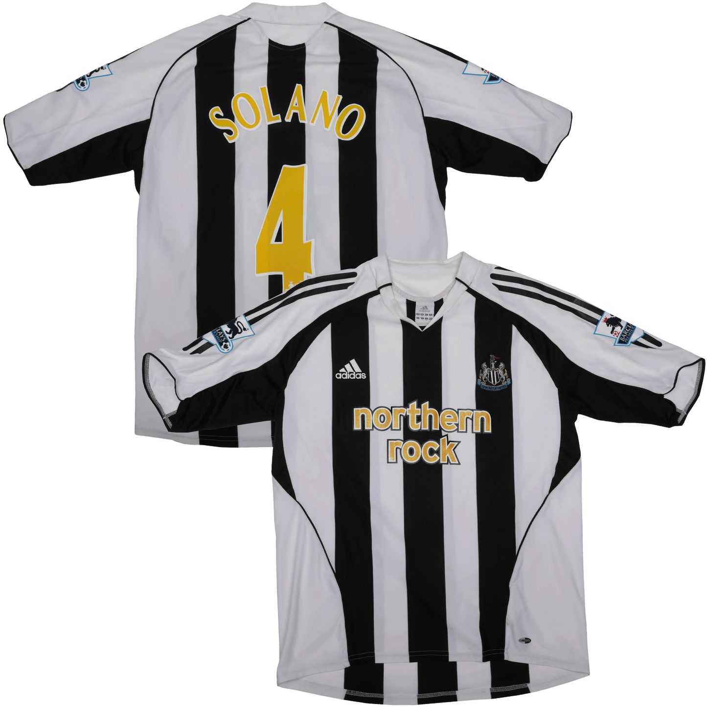 Newcastle 2005-07 Home Jersey Nolberto Solano #4 EPL Kit - (8/10) - L