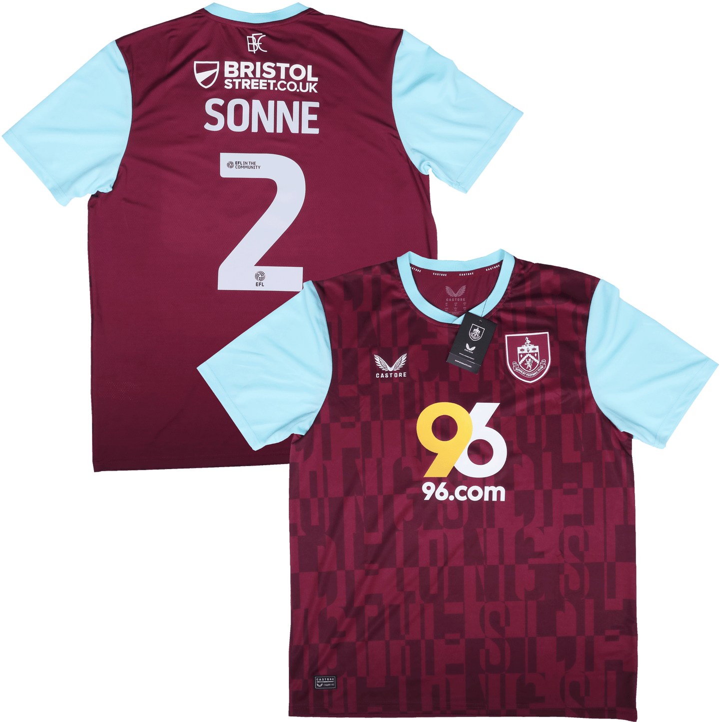 Burnley FC 2024-25 Home Jersey Oliver Sonne #2 Kit - XL *BNWT*