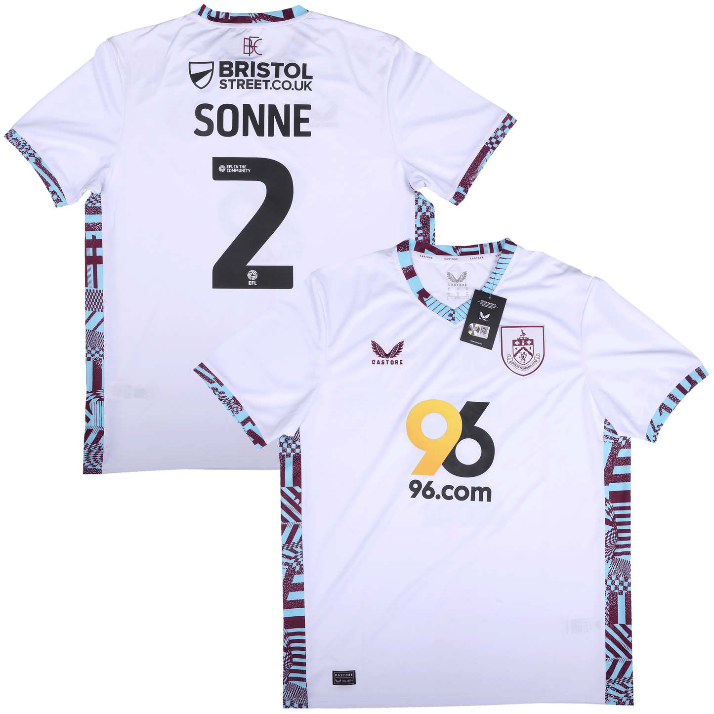 Burnley FC 2024-25 Third Jersey Oliver Sonne #2 Kit - XL *BNWT*