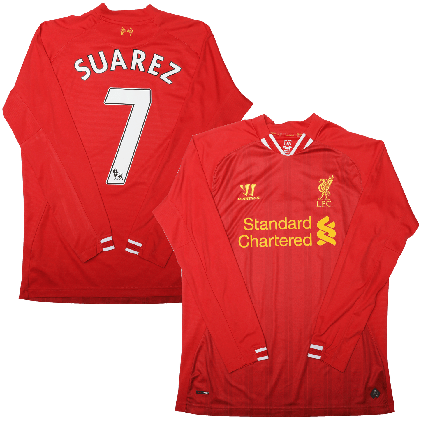 Liverpool FC 2013-14 Home Jersey Luis Suarez #7 L/S Kit - (9.8/10) - L