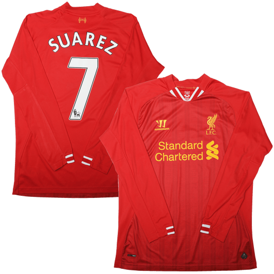 Liverpool FC 2013-14 Home Jersey Luis Suarez #7 L/S Kit - (9.8/10) - L