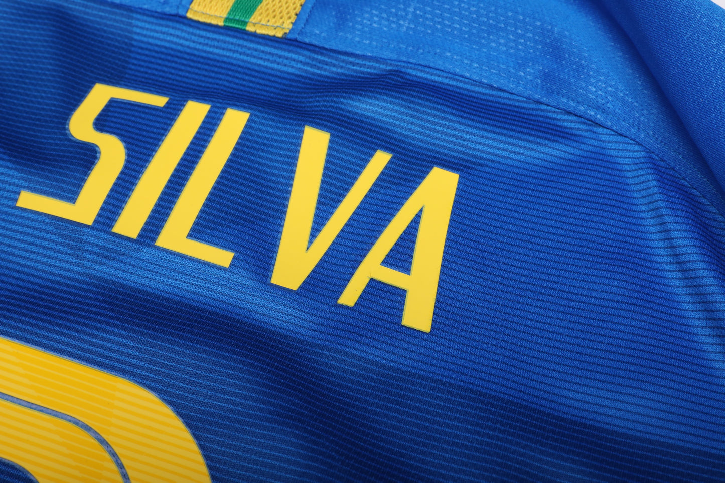 Brazil 2018 Away Jersey Thiago Silva #2 Kit - (9/10) - L