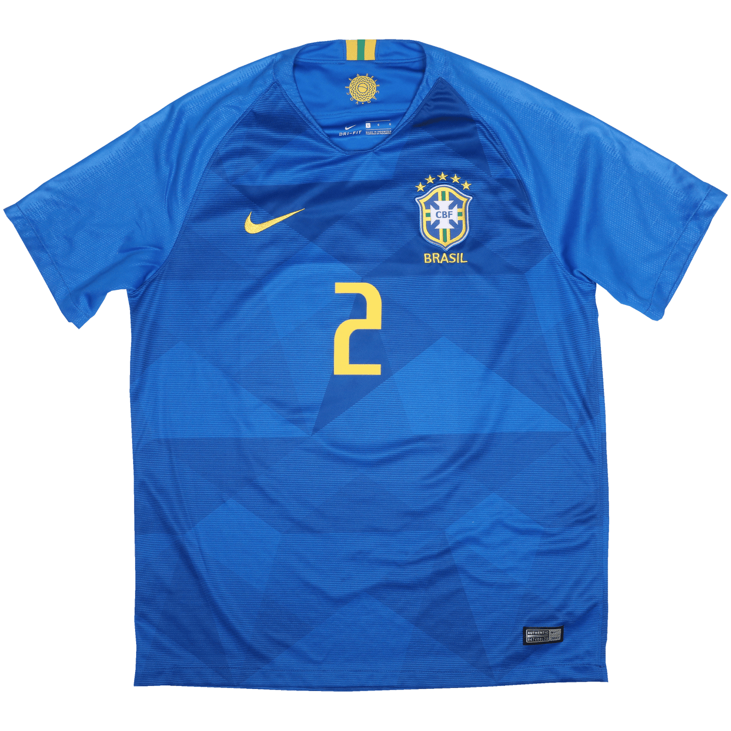 Brazil 2018 Away Jersey Thiago Silva #2 Kit - (9/10) - L