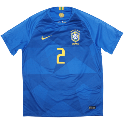 Brazil 2018 Away Jersey Thiago Silva #2 Kit - (9/10) - L