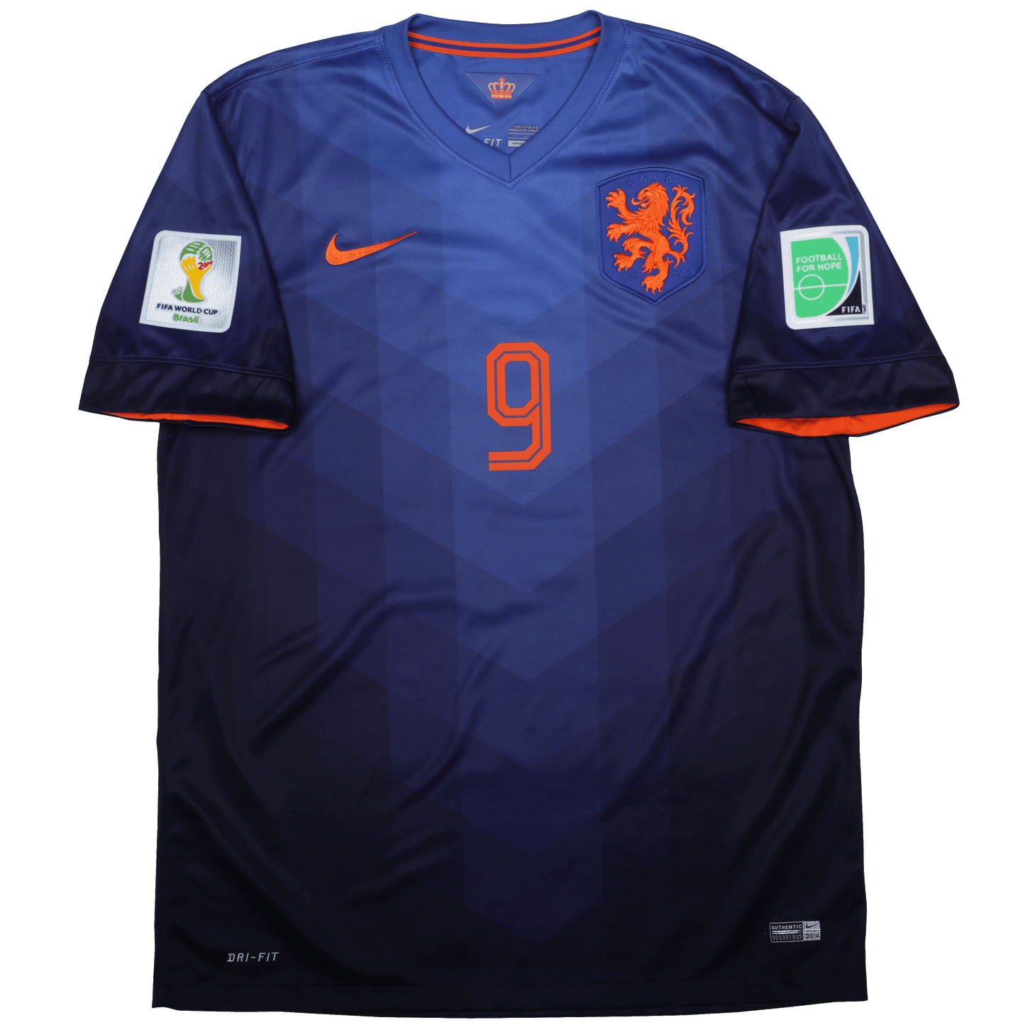 Netherlands 2014-15 Away Jersey Van Persie #9 World Cup Kit - (9/10) - L