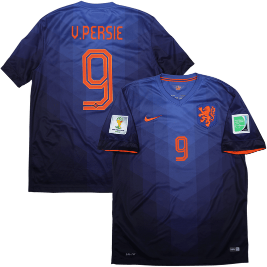 Netherlands 2014-15 Away Jersey Van Persie #9 World Cup Kit - (9/10) - L