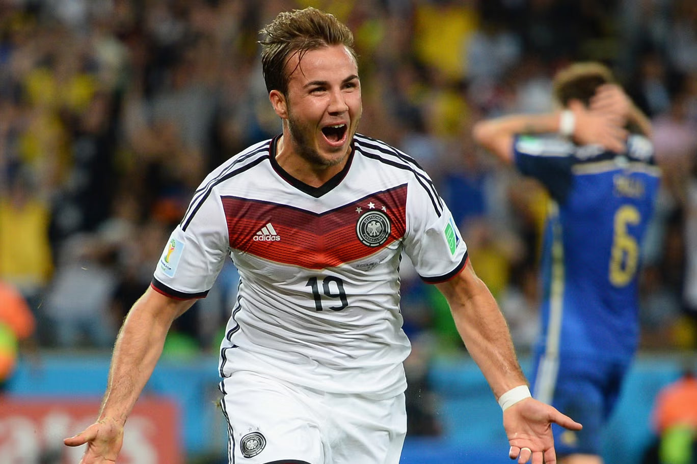 Germany 2014-15 Home Jersey Mario Gotze #19 2014 World Cup Kit - (9/10) - L